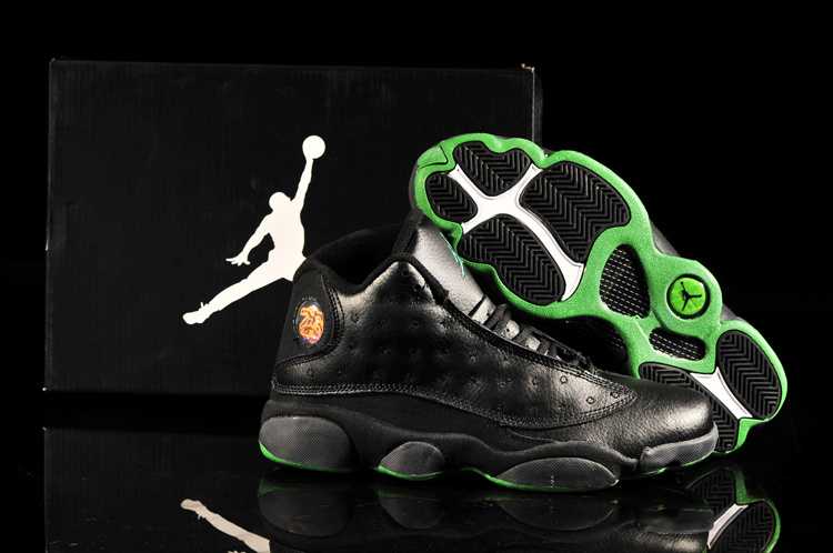 2013 Air Jordan 13 Black Green Shoes