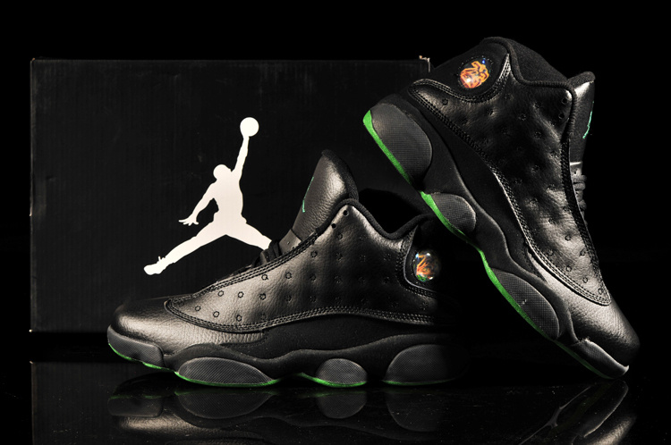 2013 Air Jordan 13 Black Green Shoes