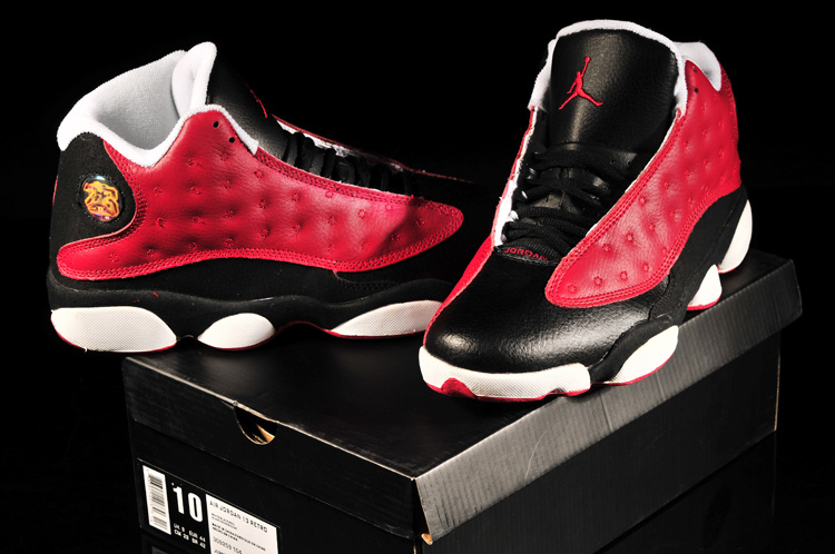 2013 Air Jordan 13 Black Red White Shoes - Click Image to Close