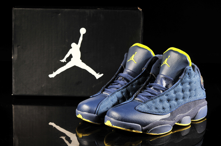 2013 Air Jordan 13 Blue Yellow Shoes