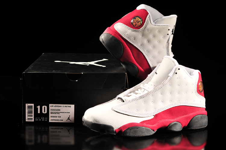 2013 Air Jordan 13 White Red Shoes