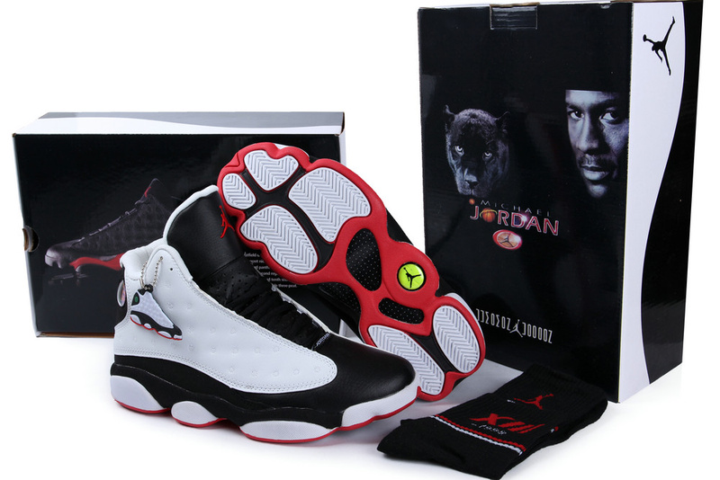 2013 Hardcover Air Jordan 13 White Black Red Shoes