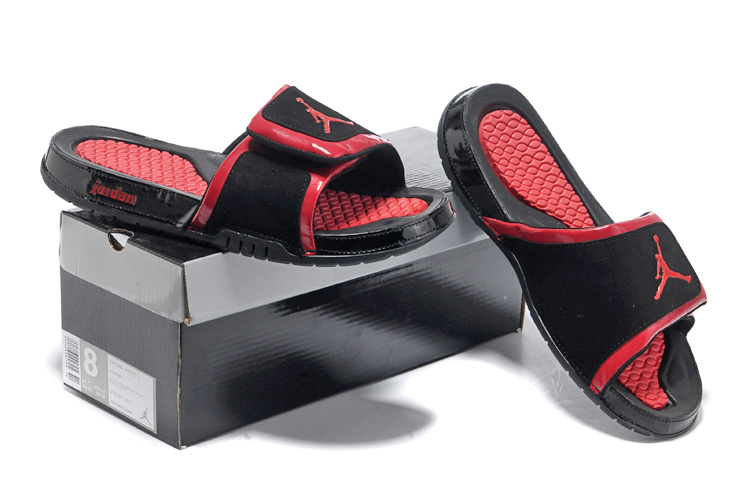 2013 Jordan Hydro 2 Black Red Slipper - Click Image to Close