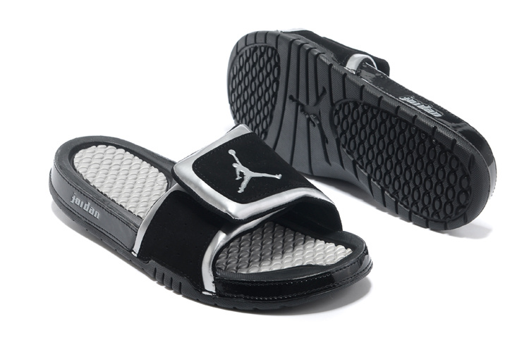 2013 Jordan Hydro 2 Black Silver Slipper - Click Image to Close