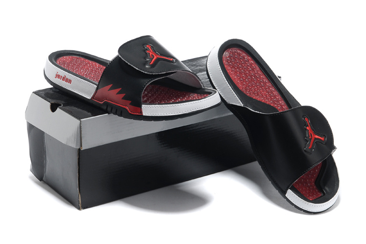 2013 Jordan Hydro 5 Black White Red Slipper.jpg