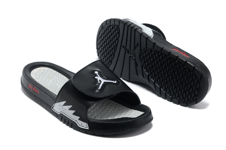 2013 Jordan Hydro 5 Black White Slipper.jpg - Click Image to Close