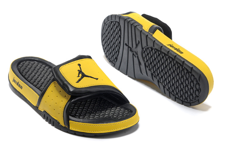 2013 Jordan Hydro 2 Black Yellow Slipper - Click Image to Close