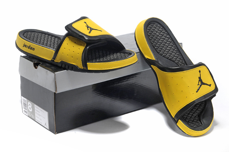 2013 Jordan Hydro 2 Black Yellow Slipper - Click Image to Close