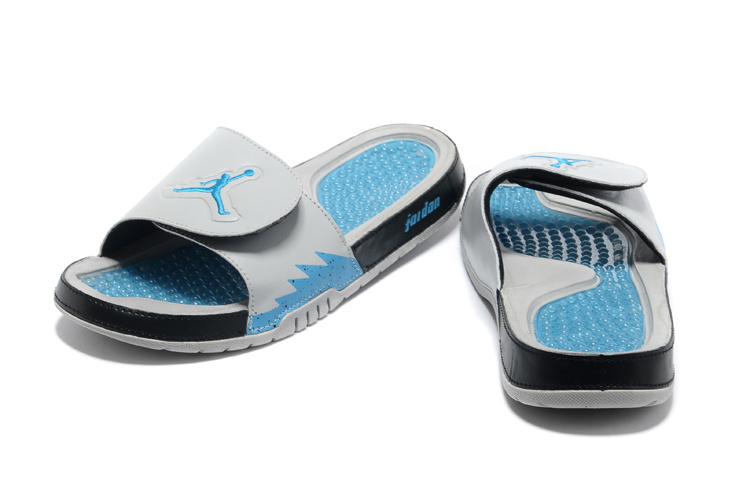 2013 Jordan Hydro 5 Grey Blue Black Slipper.jpg - Click Image to Close