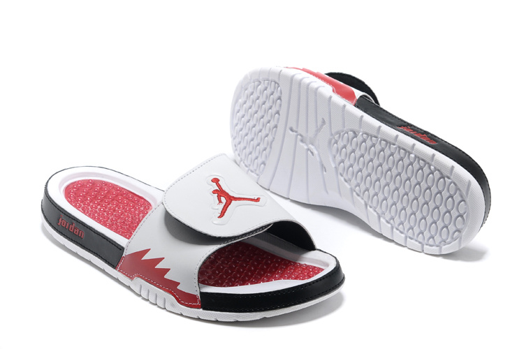 2013 Jordan Hydro 5 White Red Black Slipper