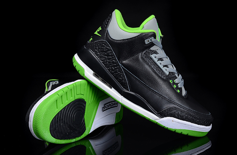 New Arrival Air Jordan 3 Black Green Shoes