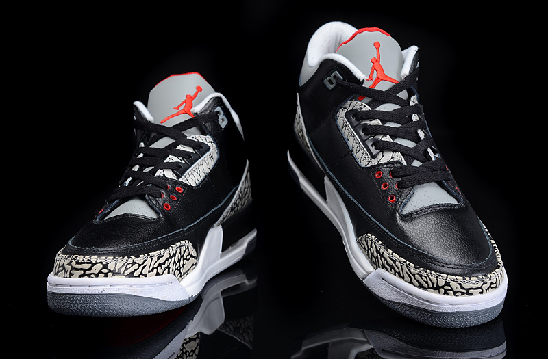 New Arrival Air Jordan 3 Black Grey Cement Shoes