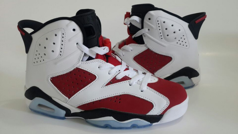 2014 Air Jordan Retro 6 Carmine White Red Black Shoes