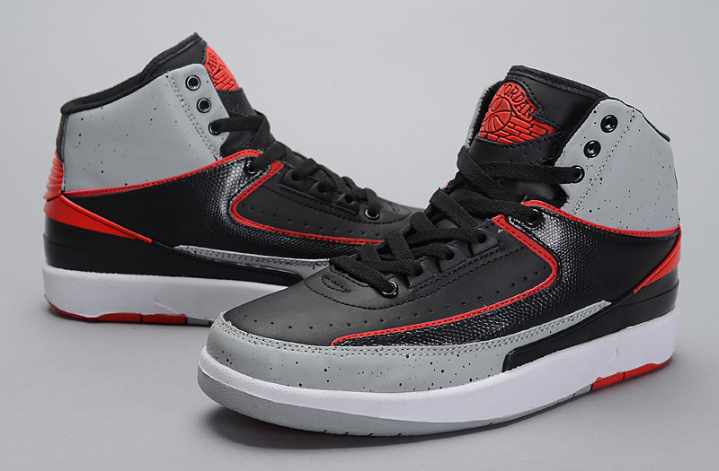 2014 Jordan 2 Retro Black Grey Red Shoes 2014 Jordan 2 Retro Black Grey Red Shoes