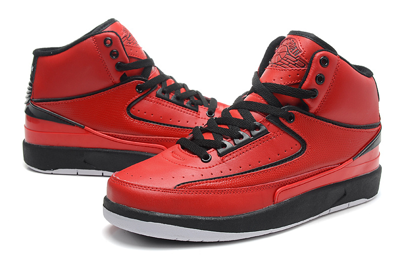 2014 Jordan 2 Retro Red Black White Shoes