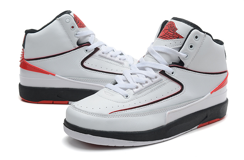 2014 Jordan 2 Retro White Black Red Shoes