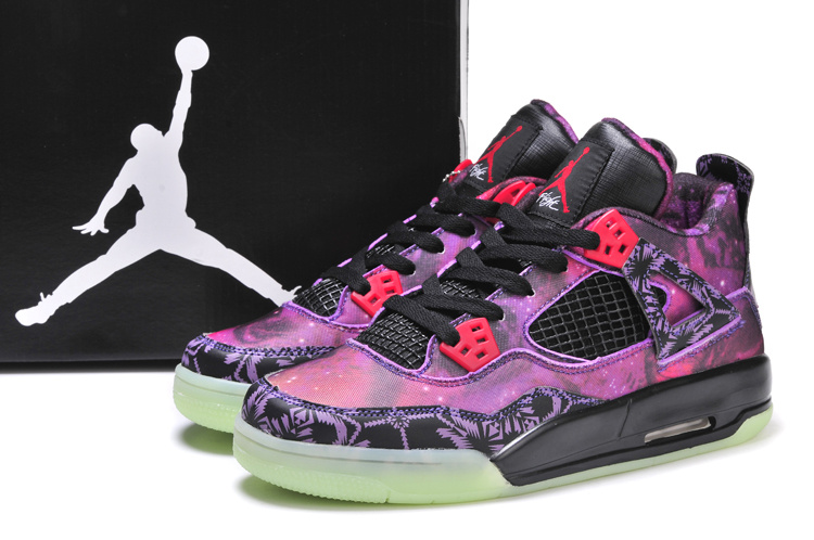 2014 Jordan 4 Retro Starry Sky Edition Purple Black Shoes