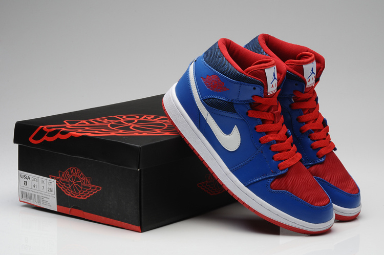 2015 Air Jordan 1 Blue Red Shoes