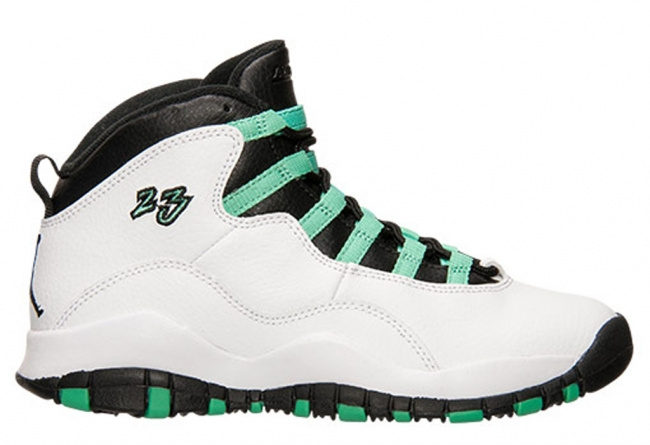 2015 Air Jordan 10 White Green Black Black Shoes For Women