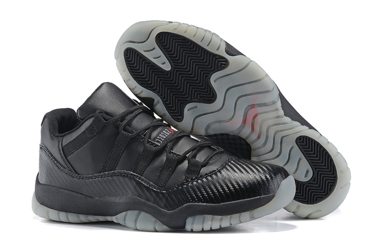2015 Air Jordan 11 Retro All Black Transparent Sole Shoes