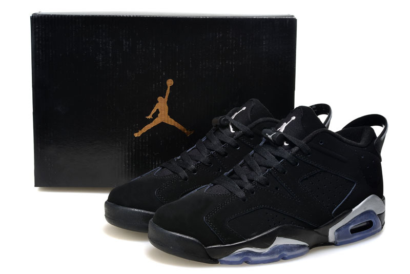 2015 Air Jordan 6 Low All Black Shoes - Click Image to Close