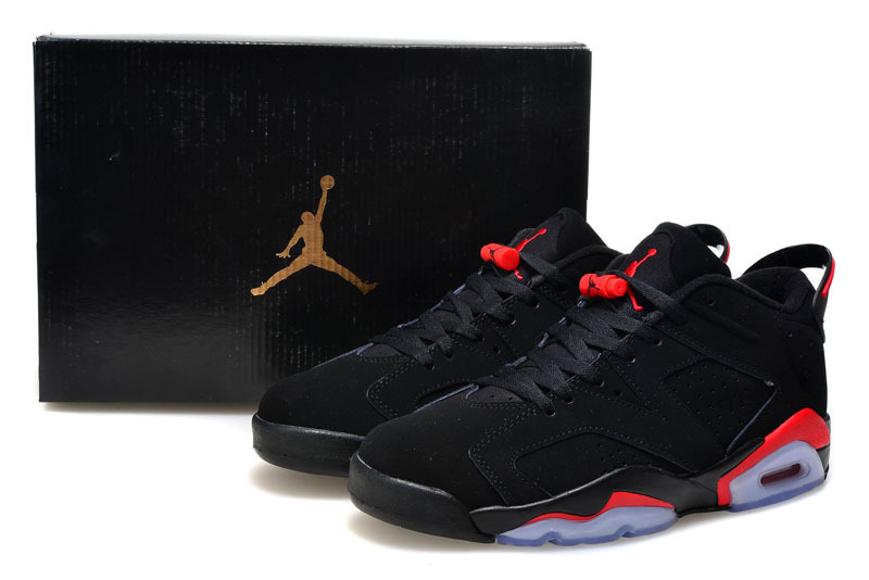 2015 Air Jordan 6 Low Black Infared Red Shoes