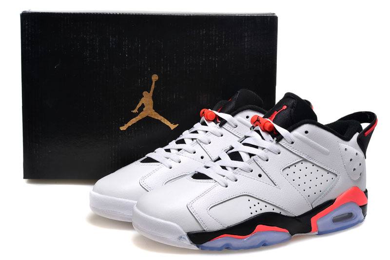 2015 Air Jordan 6 Low Pure White Black Pink Shoes