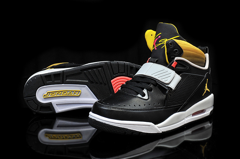 black and yellow jordan flights