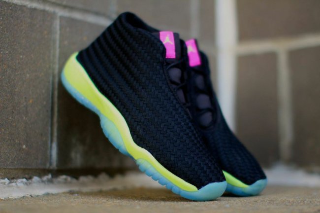 2015 Air Jordan Future GS Black Green Pink Shoes For Women