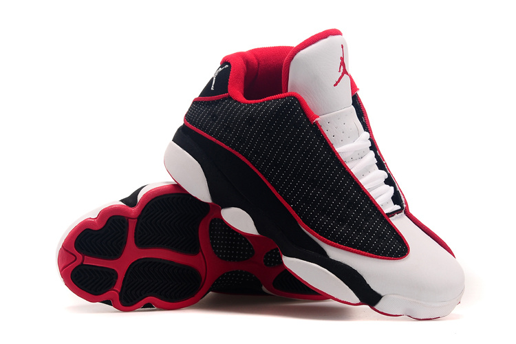 2015 Jordan 13 Low Black White Red Shoes