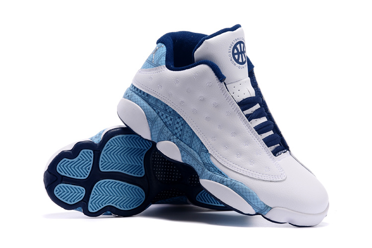 Latest Air Jordan 13 Low White Blue Shoes - Click Image to Close
