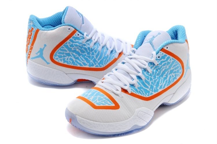 Latest Air Jordan 29 White Blue Orange Shoes
