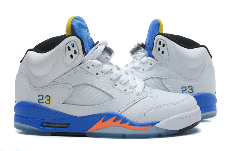 Latest Air Jordan 5 Retro White Blue 