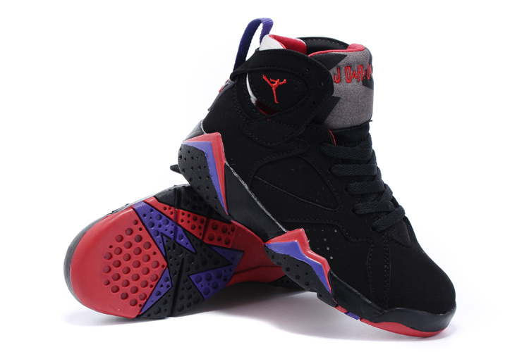 2015 Kids Air Jordan 7 Retro Black Purple Red Shoes - Click Image to Close