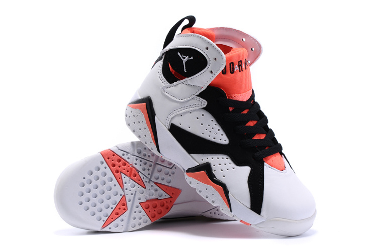 2015 Kids Air Jordan 7 Retro White Black Red Shoes - Click Image to Close