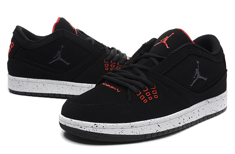 2015 New Air Jordan 1 Low Black Red Shoes