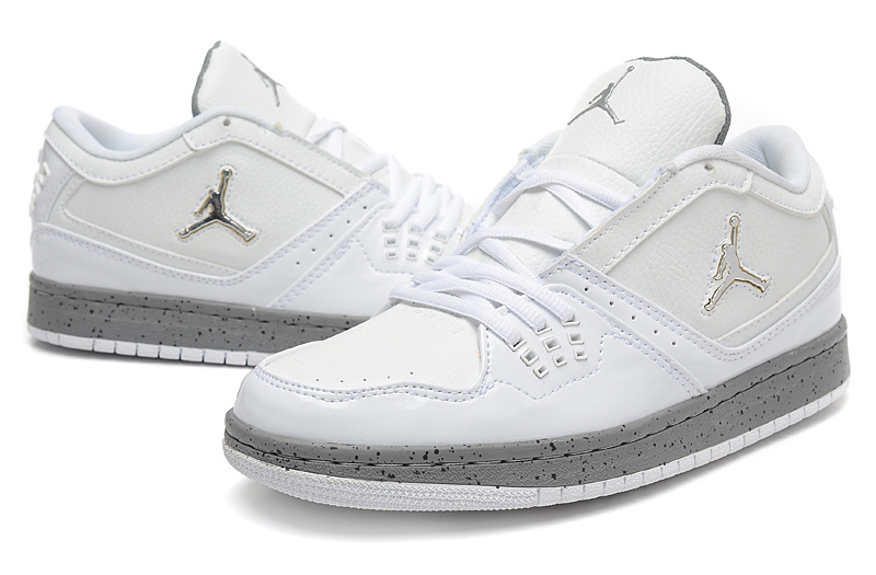 2015 New Air Jordan 1 Low White Grey Shoes - Click Image to Close