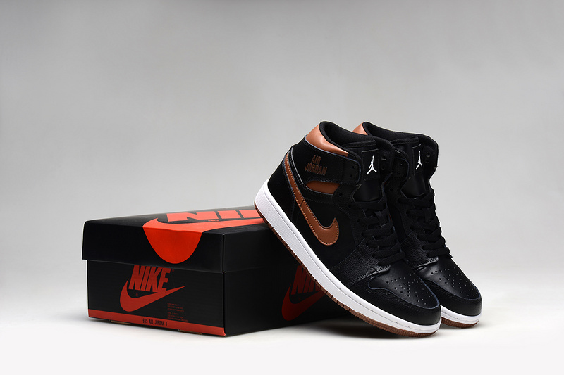 2015 New Air Jordan 1 Retro Black Copper Shoes - Click Image to Close