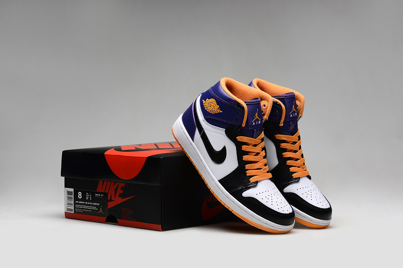 2015 New Air Jordan 1 Retro White Orange Blue Shoes - Click Image to Close