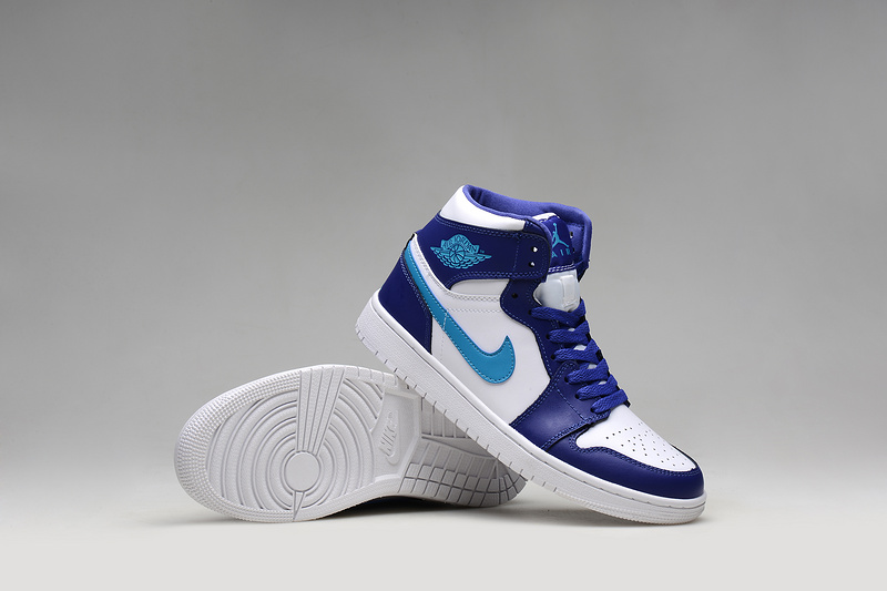 blue white and purple jordan 1s