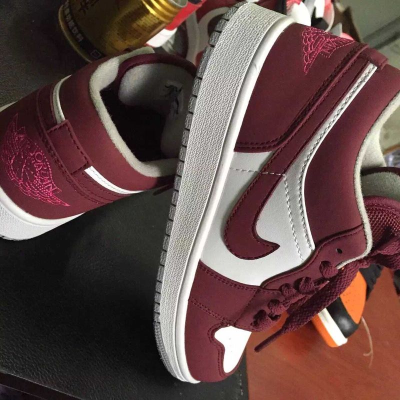 2015 New Air Jordan 1 Retro Low White Wine Red Shoes