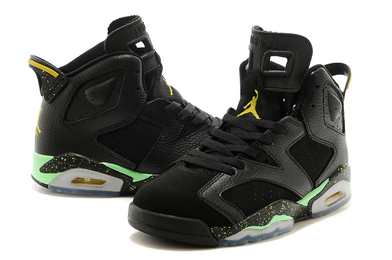 2015 New Air Jordan 6 Retro Black Green Shoes - Click Image to Close