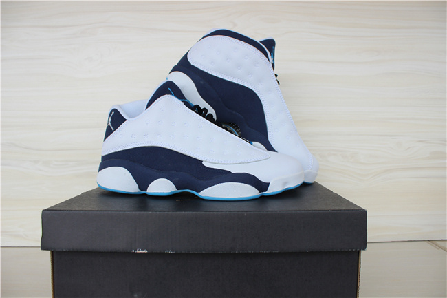 2015 Original Jordan 13 Low White Blue Shoes - Click Image to Close