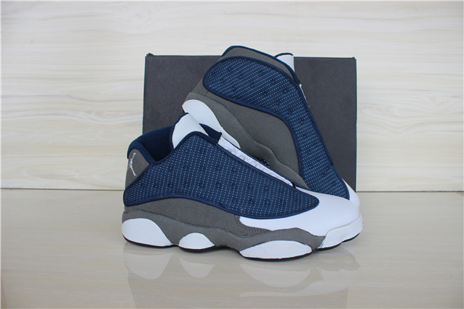 2015 Original Jordan 13 Low White Grey Blue Shoes