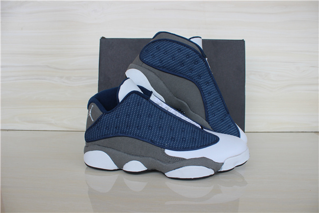 2015 Original Jordan 13 Low White Grey Blue Shoes - Click Image to Close