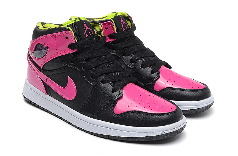2015 Original Pink Black Jordan 1 Phat GS Shoes