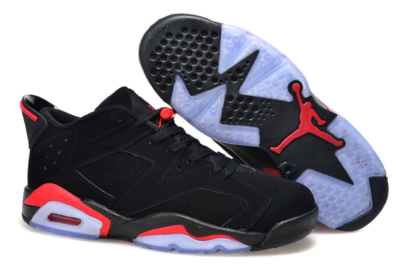 2015 Women Air Jordan 6 Low Black Red Blue Shoes