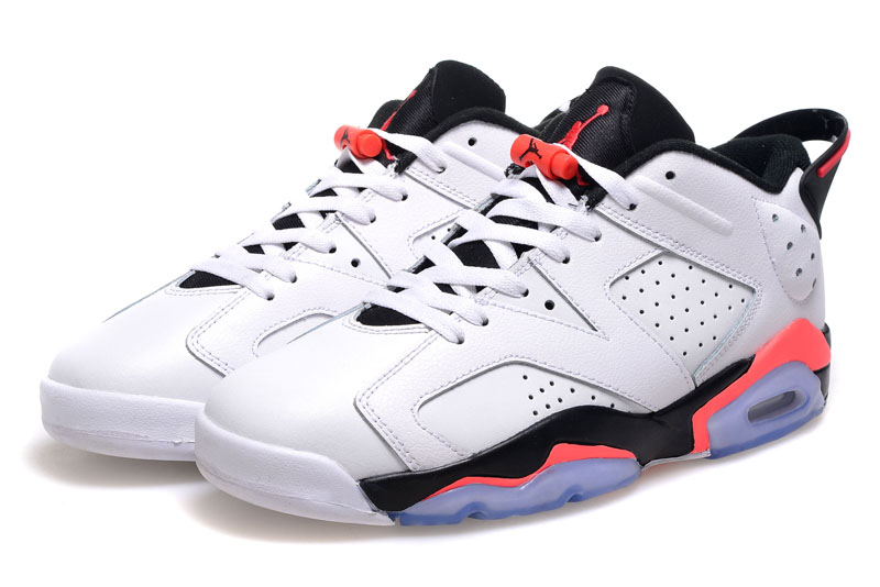 2015 Women Air Jordan 6 Low White Black Orange Shoes - Click Image to Close