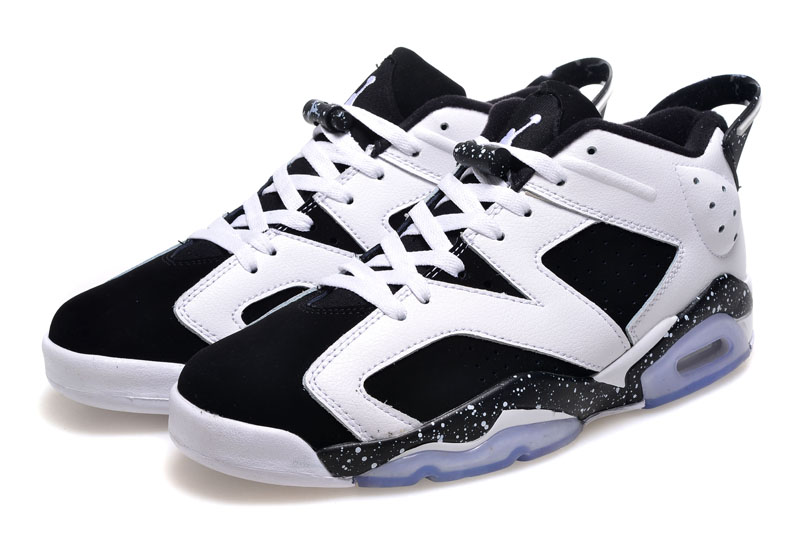 2015 Women Air Jordan 6 Low White Black Shoes - Click Image to Close