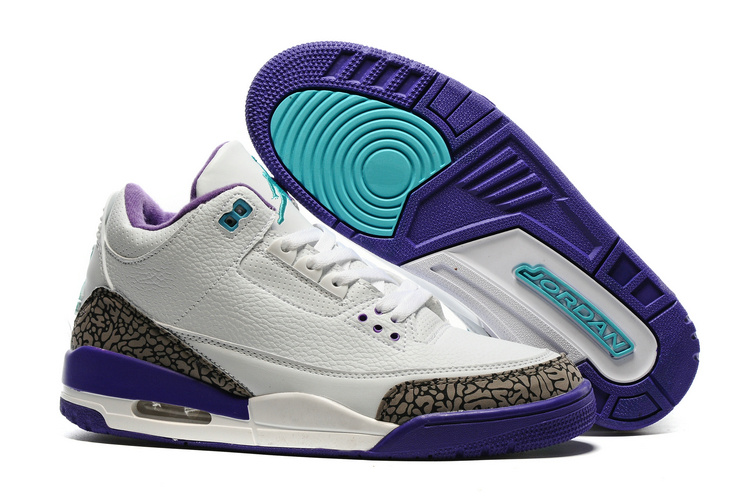 2016 Air Jordan 3 Hornet White Purple Shoes